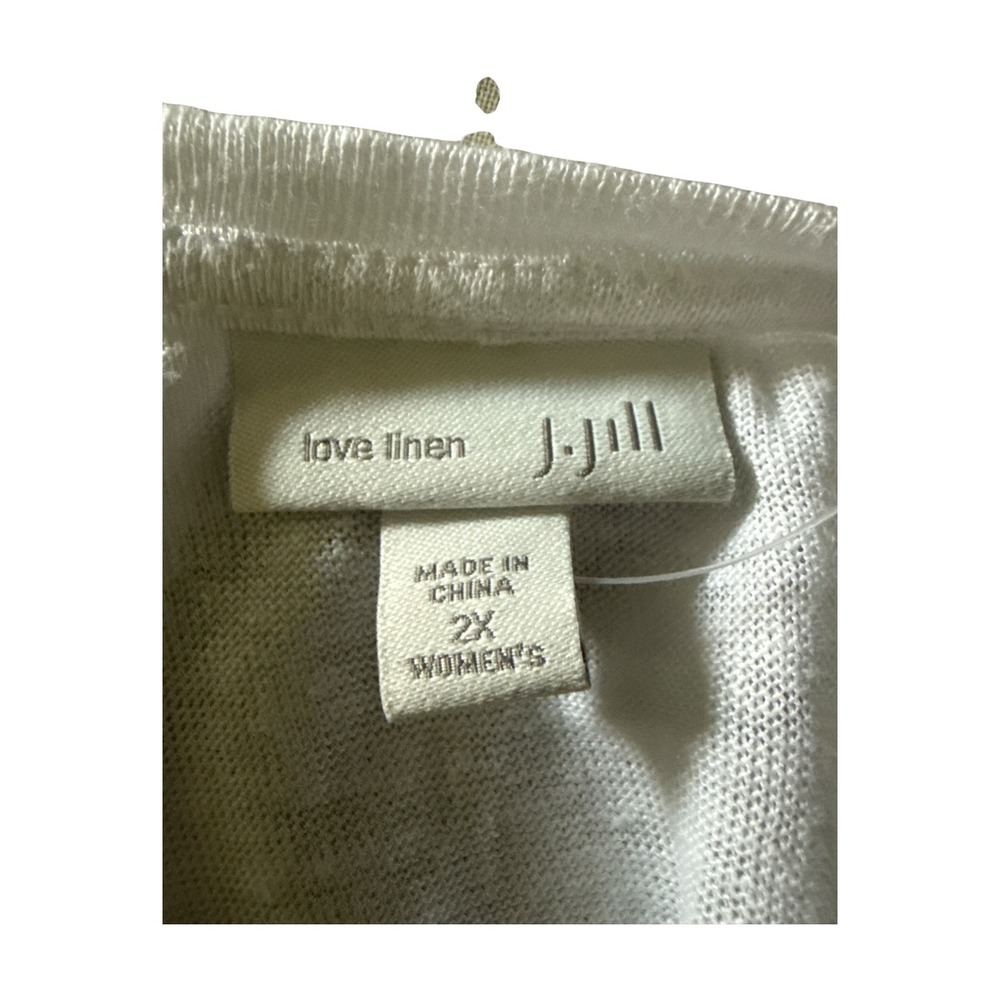 J. Jill Love Linen White Twist Front Tank Top Sleeveless Plus Size 2X New - Picture 6 of 7